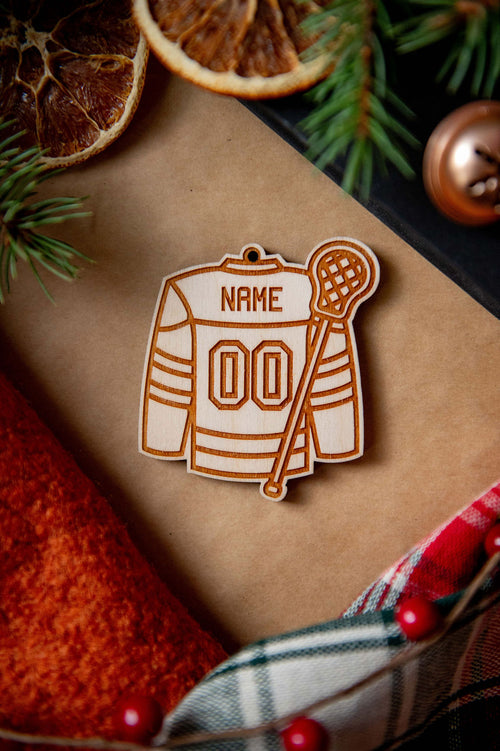 Custom Lacrosse Jersey Ornament or Magnet